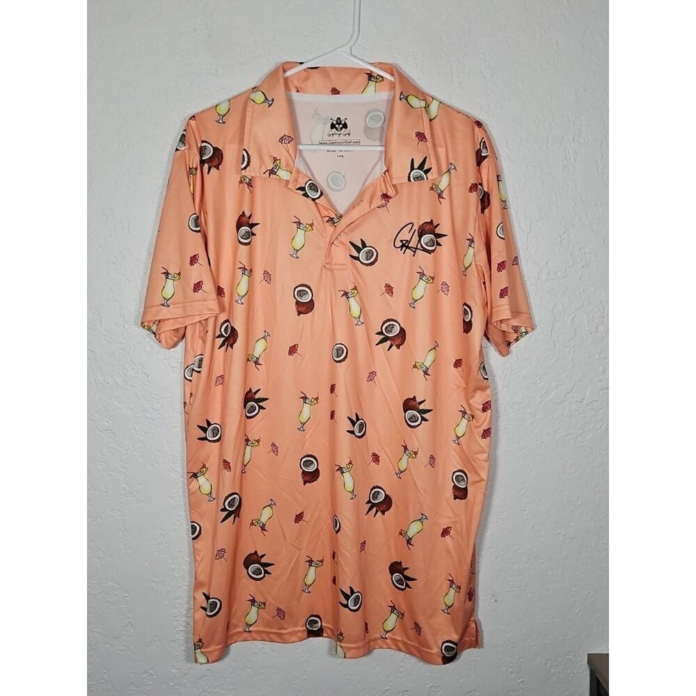 Gashouse Golf Men's Large Polo Coco Loco Classic Fit Performance Stretch
